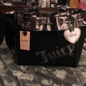 Juicy Couture Vintage Dreams black and silver daydreamer tote bag